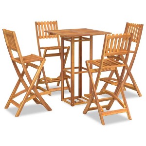 vidaXL Bistro Set Outdoor Patio Bistro Table and Chair Set Solid Wood Acacia - 1 of 4