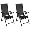 vidaXL 3 Piece Bistro Set Aluminum and Textilene Black - 2 of 4