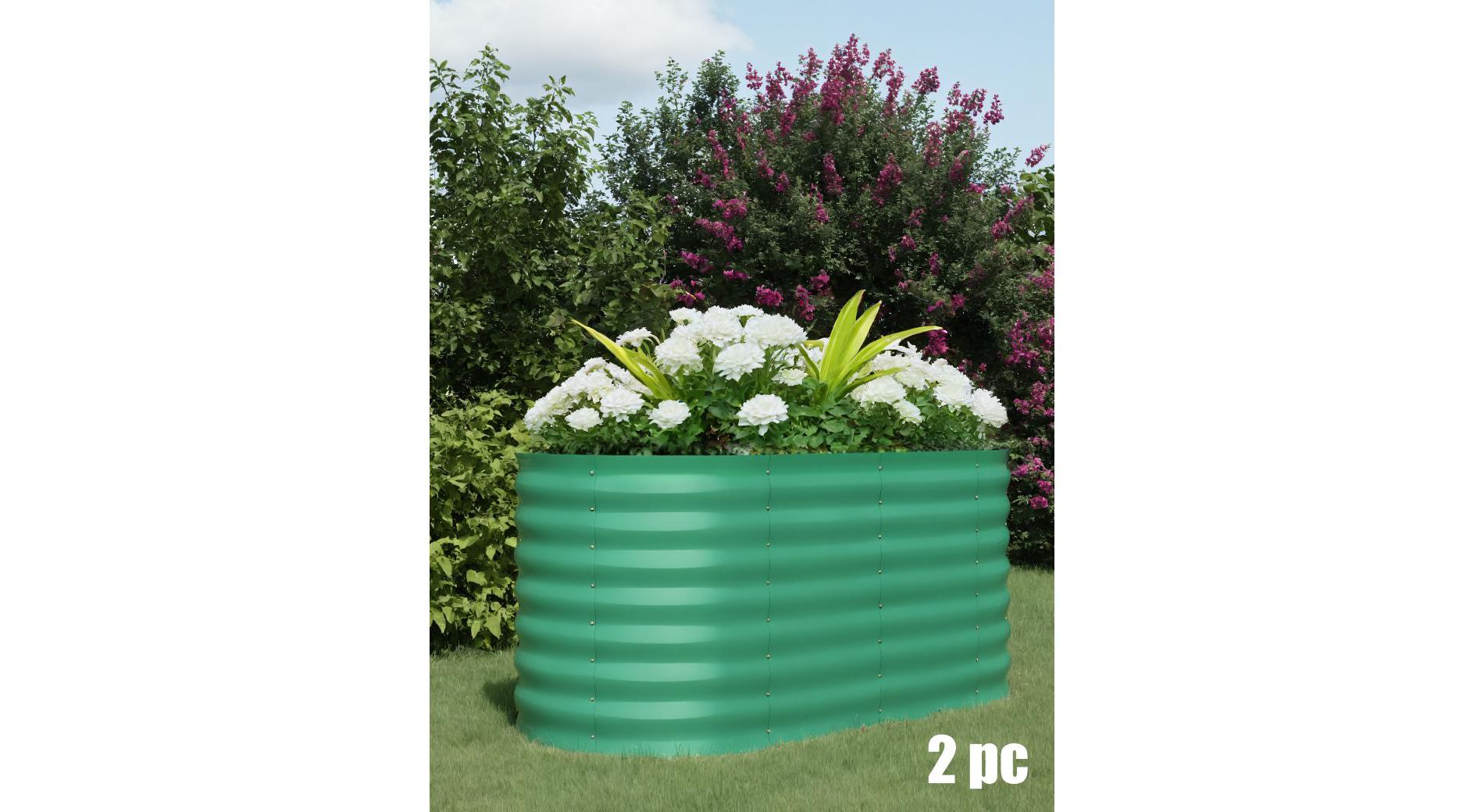 2 Pack Steel Raised Garden Bed 4x2x2ft,Metal Deep Root Planter Box for Vegetables Flowers Herbs,Large Oval Garden Planting Bed,Easy Assembly