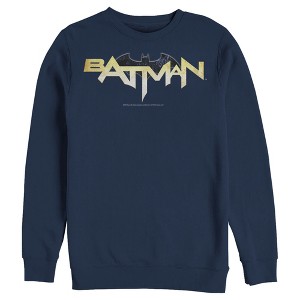 Men's Batman Logo Messy Text Sweatshirt - 1 of 3