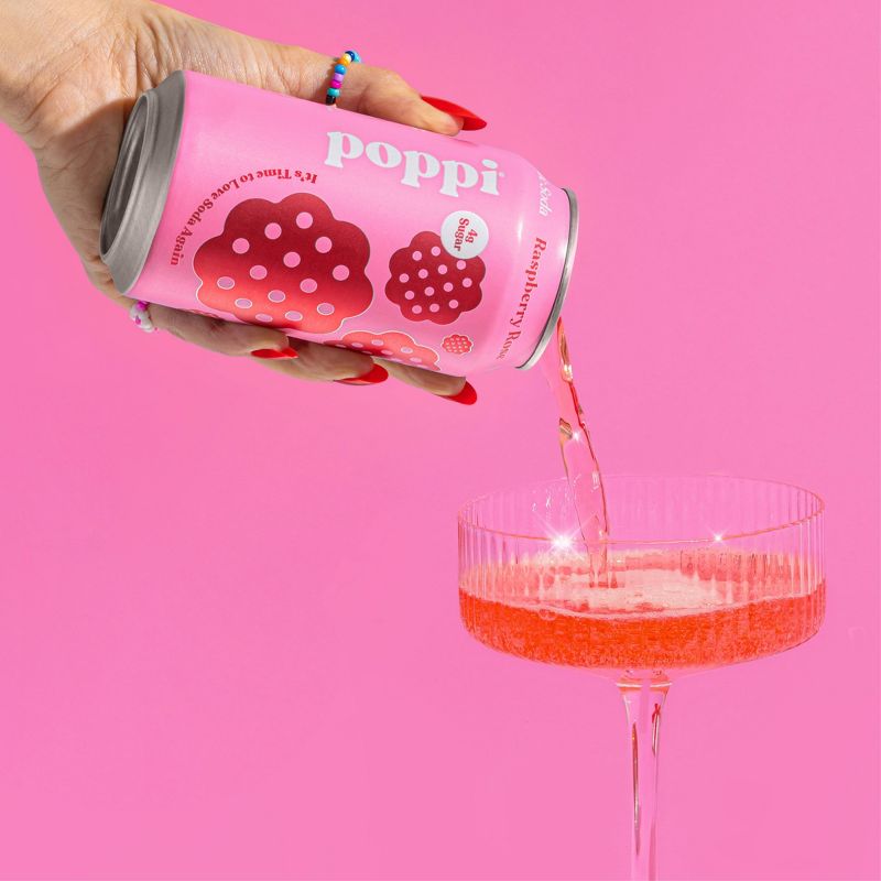Poppi Raspberry Rose Prebiotic Soda - 12 fl oz Can, 6 of 11