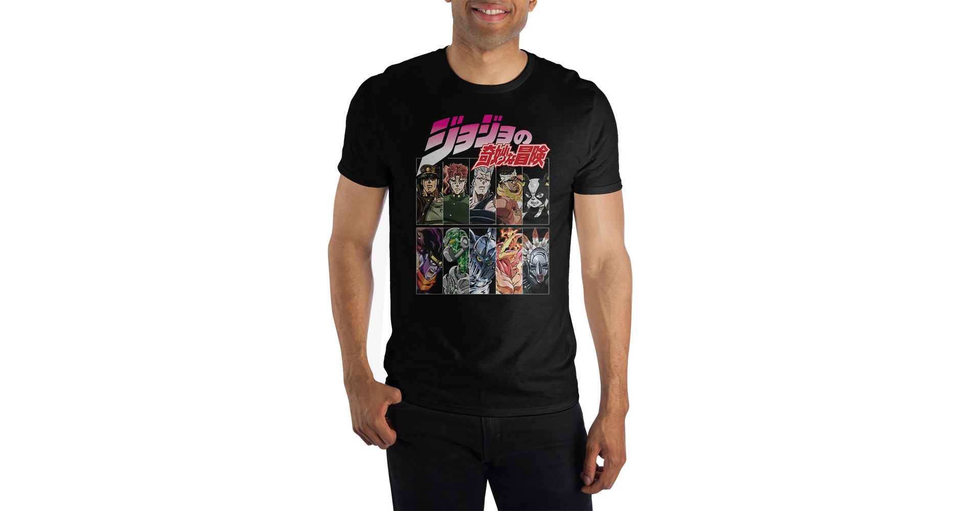 JoJo's Bizarre Adventure Stardust Crusaders Joestar Group Black Short-Sleeve T-Shirt
