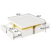 Sapphtopaz Modern Coffee Table with 4 Drawers Square Elegant Center Table with Gold Accents Living Room Tables Coffee Bar for Living Room - 4 of 4