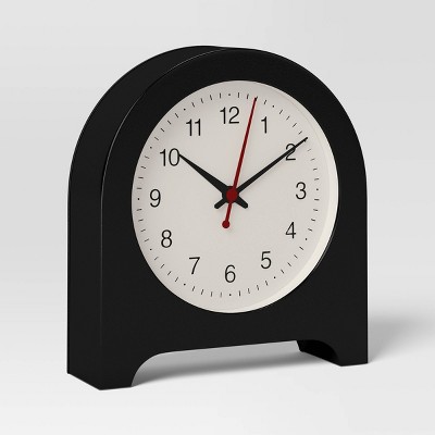 6" Arch Table Clock Black - Room Essentials™