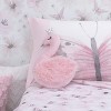 Everything Kids Pink Plush Swan Decorative Throw Pillow with Silver Metallic Beak and Crown - 4 of 4