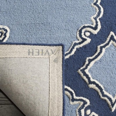 Bella Blue Hand-Tufted Wool Geometric Area Rug