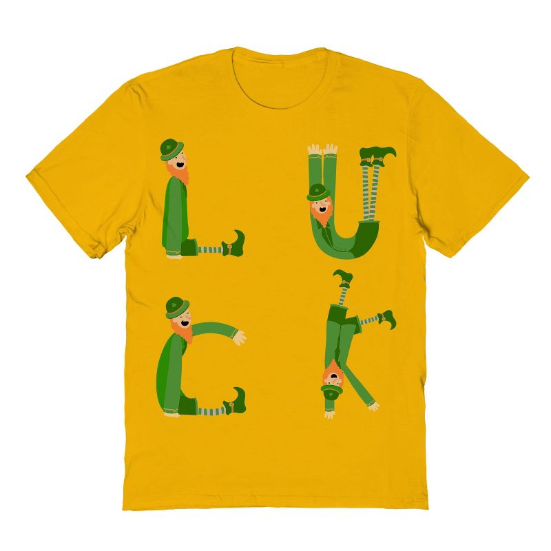 Rerun Island Men's Luck Leprechaun Short Sleeve Graphic Cotton T-Shirt, 1 of 2