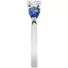 Pompeii3 1ct Pear Shape Blue Sapphire & Diamond Engagement Ring 14K White Gold Lab Created - 3 of 4
