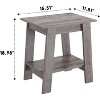 DobleePy 2-Piece Rustic Grey Side Table, 2-Tier End Table with Storage Shelf for Bedroom, Living Room, Entryway, Space-Saving Design - 2 of 4
