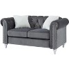 TiramisuBest Stylish Navy Blue Loveseat, Modern Upholstered Sofa Perfect for Contemporary Homes - 4 of 4