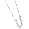 Pompeii3 3/8Ct Natural Diamond Horseshoe Pendant Women's Necklace White Gold 18" - 2 of 4