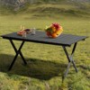 Naysaye Patio End Tables Folding Camping Table Carbon Steel Roll Up Design 220lbs Load Capacity for Outdoor Use, Black, 33.86"*23.62"*16.54" - 2 of 4