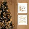 2- Piece Vignette Golden Merry Christmas White Framed Wall Art for Living Room, Bedroom Wall Art Print for Home Decor by Mollie B - 2 of 4