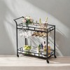 Bar Cart , Home Bar Serving Cart, Wine Cart With 2 Mirrored Shelves, Wine Holders, Glass Holders, For Kitchen, Dining Room - 2 of 4