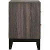 ORRD 2 Drawer Bedroom Nightstand Transitional Style Nightstand Storage Drawers Gray Oak and Black - 3 of 4