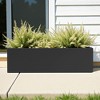 Lirago Black Metal Planter Box privacy screen Garden Bed with Trellis and Wheels 9.06"Dx9.06"L x35.83"H - 2 of 4