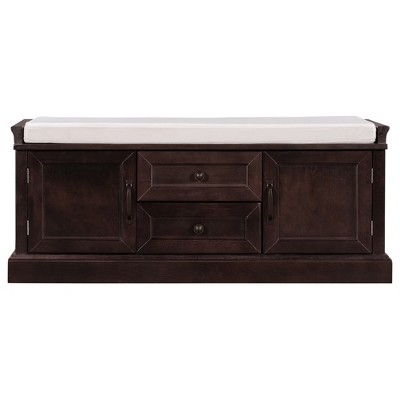 Bella Depot 42.5''W Storage Bench with Drawers and Cabinets
