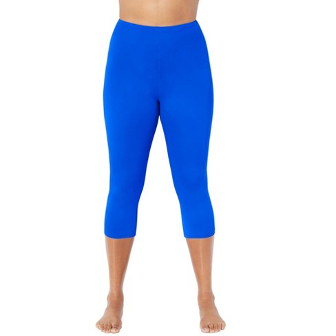 Swimsuits For All Women's Plus Size Chlorine Resistant Swim Capri - 20,  Blue : Target