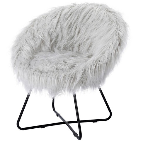 Faux fur accent on sale chair target