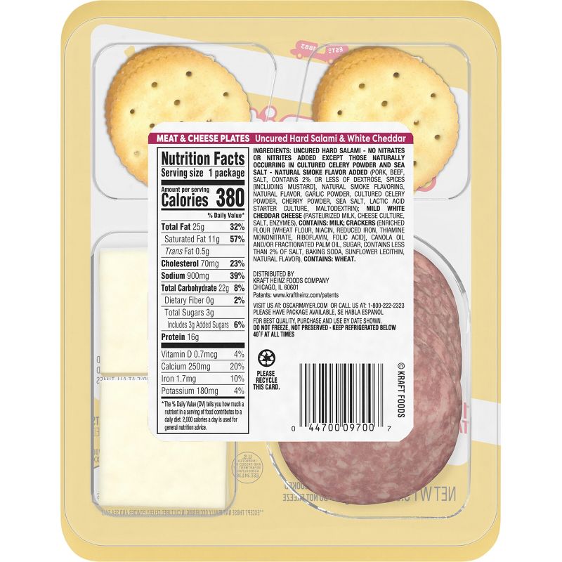 Oscar Mayer Bites with Salami, White Cheddar Cheese and Crackers - 3.3oz, 3 of 11