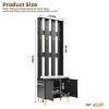 Modern Luxury 4-in-1 Hall Tree with Cushion, 8 Gold Hooks & Adjustable Shelf, 23.6"W x 70.8"H Entryway Bench-3irtyhousy - 4 of 4