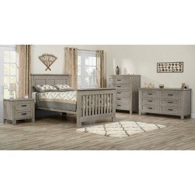 Oak Gray 4-in-1 Convertible Crib with Rustic Wainscoting