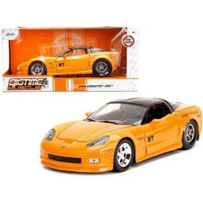 2006 Chevrolet Corvette Yellow with Black Top "Mickey Thompson" "Bigtime Muscle" Series 1/24 Diecast Model Car by Jada