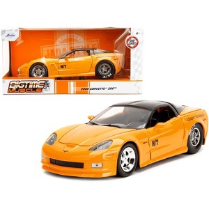 2006 Chevrolet Corvette Yellow with Black Top "Mickey Thompson" "Bigtime Muscle" Series 1/24 Diecast Model Car by Jada - 1 of 4