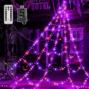 Ollny 454 LED Halloween Web Lights (Purple & Orange, Green Cable, 8 Modes, IP67) - 1 of 4