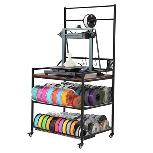 GustoWave Printer Rack, 3D Printer Table, Rolling Stand Organizer, Heavy Duty Shelf Hold Desk for Filament Spools, Home Offices - 1 of 4
