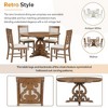 5-Piece Retro Functional Dining Set, 1 Extendable Table with a 16-inch Leaf and 4 Upholstered Chairs for Dining Room and Kitchen - 2 of 4
