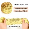 Alilang Elastic Sequin Trim, 3 Inch 8 Row Wide Flat Glitter Bling Fabric Paillette Sequin Ribbon, Metallic Sewing DIY Project, 5.5 Yards - 2 of 4