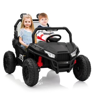Ride On Car Utv, 24V 2 Seater, Off-Road Kids Electric Vehicles with Metal Frame, 3 Speeds for Boys and Girls - 1 of 4