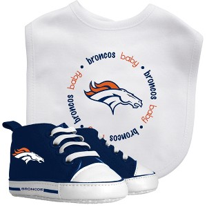 Baby Fanatic 2 Piece Bid and Shoes - NFL Denver Broncos - White Unisex Infant Apparel - 1 of 3