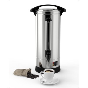 Heavy Duty Large Commercial Coffee Urn, Stainless Steel Hot Beverage Dispenser, Hot Water Bottle for Catering, Meeting, Party, 2-Way Dispenser - 1 of 4