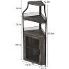 Corner Bar Cabinet with Glass Holder, Industrial Wine Cabinet with Adjustable Shelf, Liquor Cabinet Bar Cabinet, Corner Display Cabinet - 2 of 4