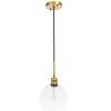 Elegant Lighting Emett 1 light Brass and Clear glass pendant - 3 of 4