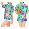 LA LEELA Button Down Shirt for Women Floral Summer Beach Blouses Shirt Blouse Short Sleeve Vacation Casual Button Up Hawaiian Shirts - 3 of 4
