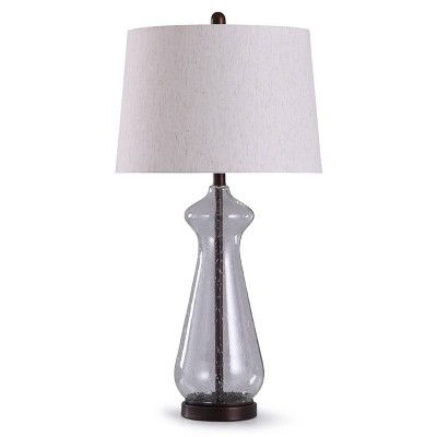 Allen Seeded Glass Table Lamp with Tapered Drum Shade Oil Rubbed Bronze - StyleCraft