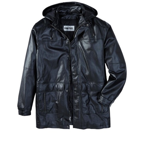 Kingsize Men's Big & Tall Hooded Leather Parka : Target