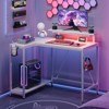 Pinmoco 42" Reversible L-Shaped Gaming Desk, LED Carbon Fiber Desk with Monitor Stand & Headset Hooks - 3 of 4