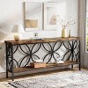 LITTLE TREE 70.9" Narrow Entryway Console Table with Storage Shelf Rustic Brown - 2 of 4