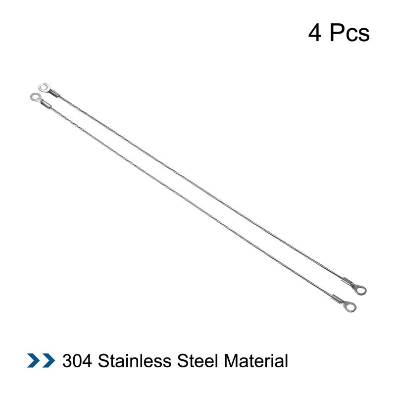 Unique Bargains Stainless Steel Lanyard Cable Eyelets Ended Security Wire Rope for Luggage Locking, 3 of 6