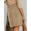 Women's Corduroy Mini Skirt - High Waisted Button Down A-Line Short Skirt with Pockets - 4 of 4