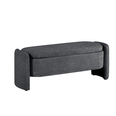DSVIMOY Ottoman Oval Storage Bench with Large Storage Space for the Living Room, Entryway and Bedroom, Dark Gray, 47.24"*16.93"*17.72"