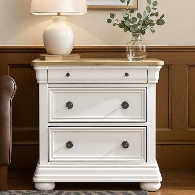 AMERLIFE Solid Wood Nightstand with Fully Assembled