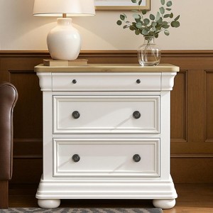 AMERLIFE Solid Wood Nightstand with Fully Assembled - 1 of 4