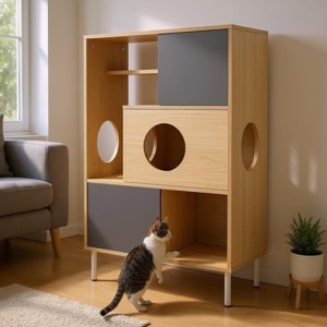 Bookcase Modern with Enclosed Shelves and Pet-Friendly Design for Living Room 28in Wide - 3irtyhousy - 1 of 4