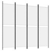 vidaXL 4-Panel Room Divider - 78.7"x70.9" Fabric Partition - White - Portable and Foldable Design - Modern Style, Durable Material - Easy Assembly - 2 of 4