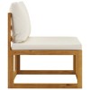 VidaXL Sectional Middle Sofa & Cream White Cushion Solid Acacia Wood - 3 of 4
